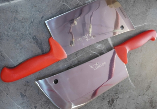 Red Handle Cleaver 9" _ BC-09