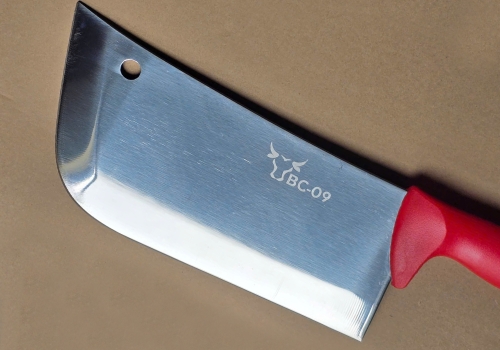 Red Handle Cleaver 9" _ BC-09